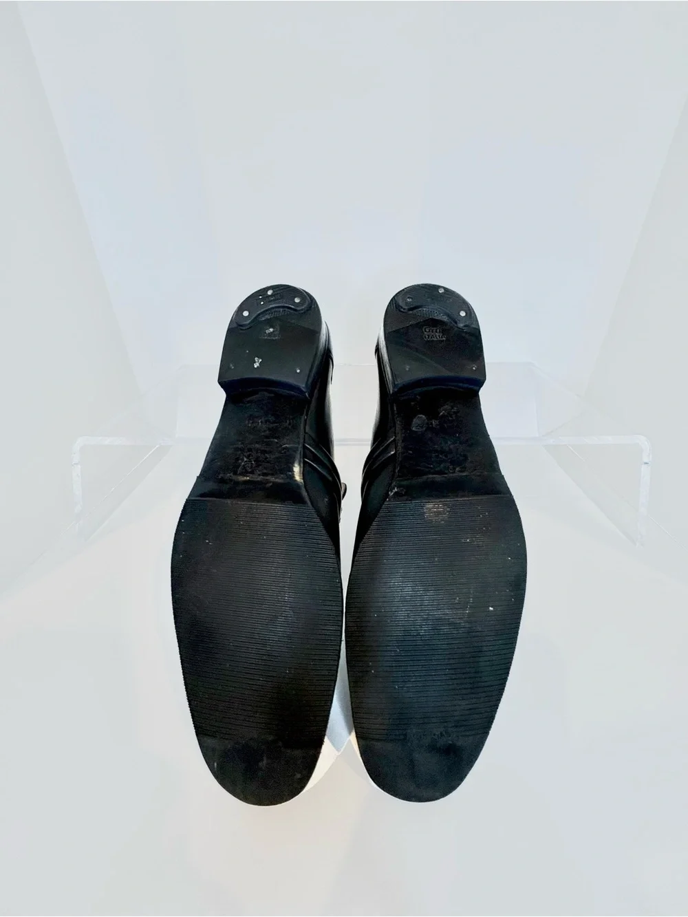 Gucci Black Leather Classic Knot Slip-On Loafers, size 10.5, fits like 11.5